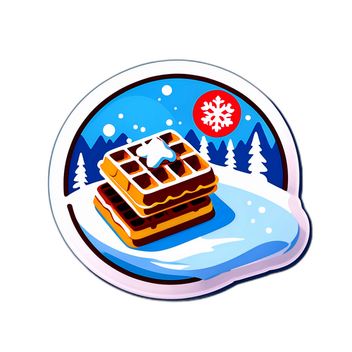 Traditionele Belgische Wafel in de Sneeuw