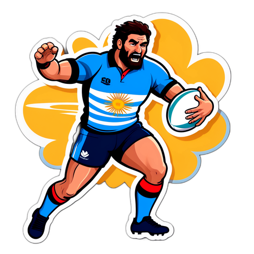 Jugador de rugby lanzando el balón