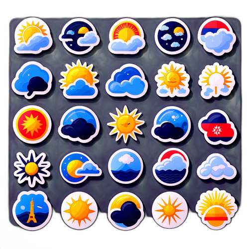 기상 기호 컬렉션 스티커