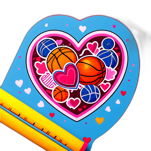 Valentine's Day Sports Hearts Sticker