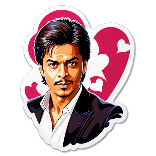 Sticker Mewah: Raikan Shah Rukh Khan dengan Pose Ikoniknya dan Motif Bollywood Menawan!