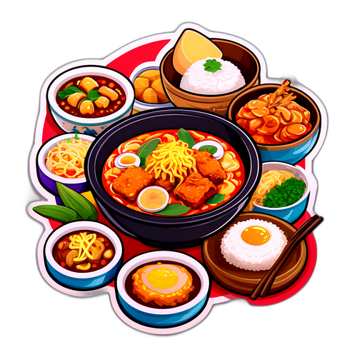 Nakrycie stół: typowe jedzenie malezyjskie