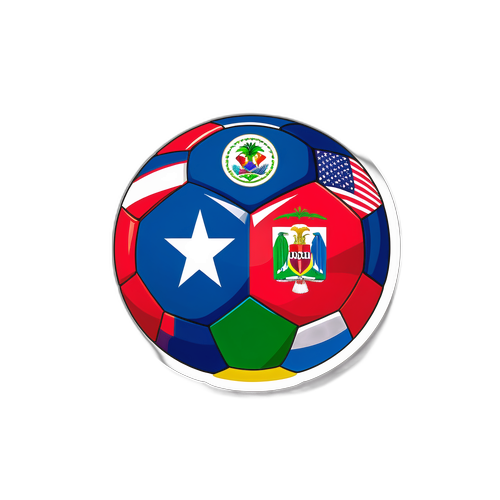 Bola Sepak Berwarna dengan Bendera USA dan Haiti