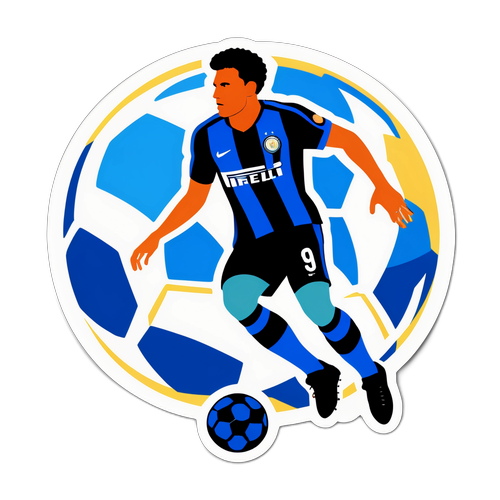 Adesivo Calcio Inter con Silhouette di Giocatori