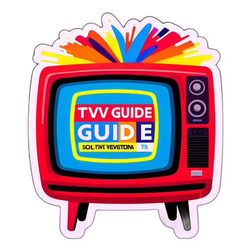 Fargerik TV-guide klistremerke