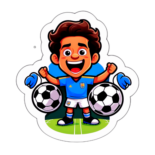 Illustrazione di un personaggio cartone animato di calcio