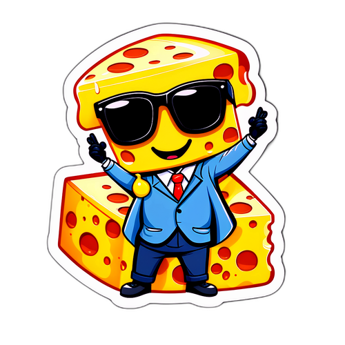 Diseño de queso con gafas de sol