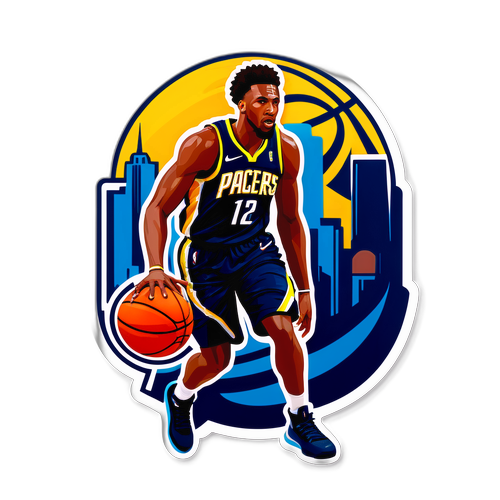 Adesivo do Indiana Pacers com jogador em movimento
