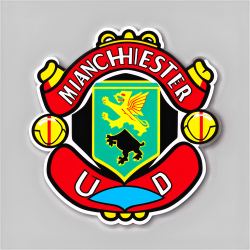 Manchester United Crest med Vintage Fotball og Stadionlys