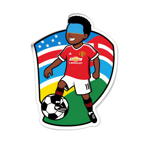 Farverig fodboldfan-sticker