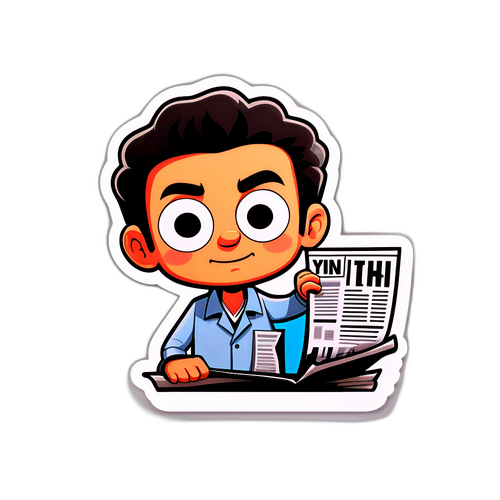 מדבקה עם דמות מצוירת של ינון מגאל