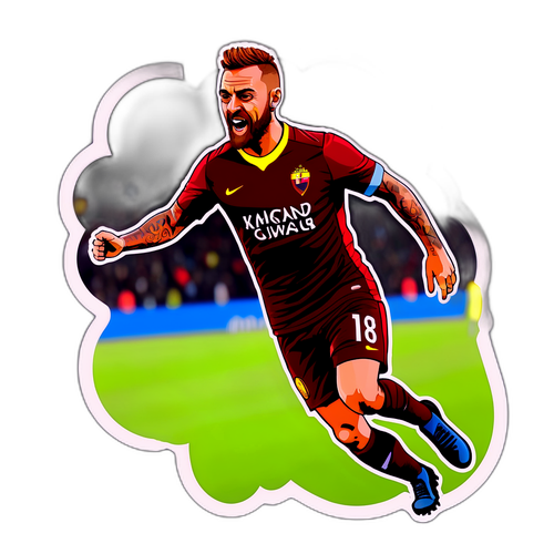 Adesivo Motivazionale di De Rossi in Azione