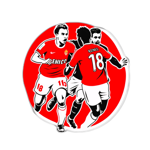 Дизайнерська наклейка з легендарного моменту матчу Монако - Ренн