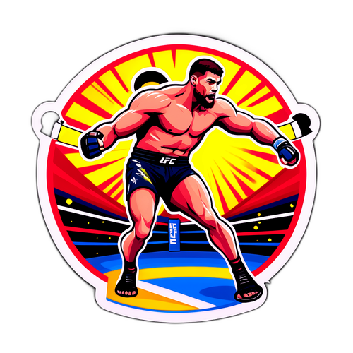 Sticker cu un luptător UFC pe ring