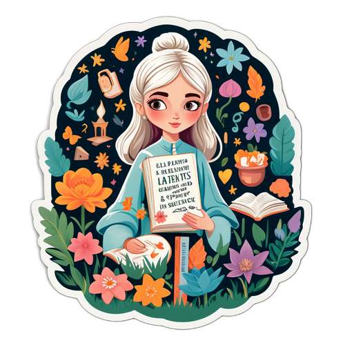 Illustrazione di Evelina Sgarbi in un giardino magico