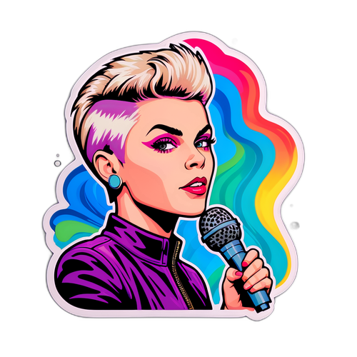Klistermärke med Robyn i funky stil
