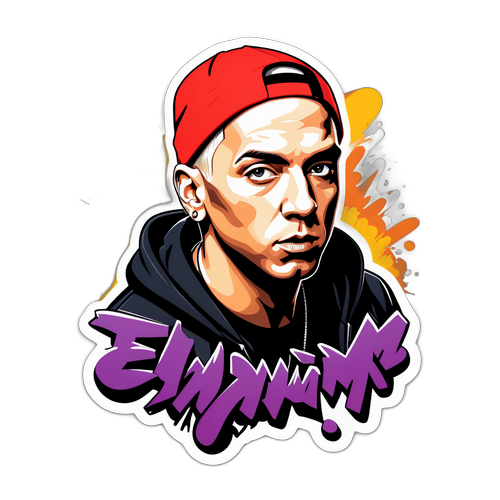 Graffiti stylizowana naklejka z Eminemem