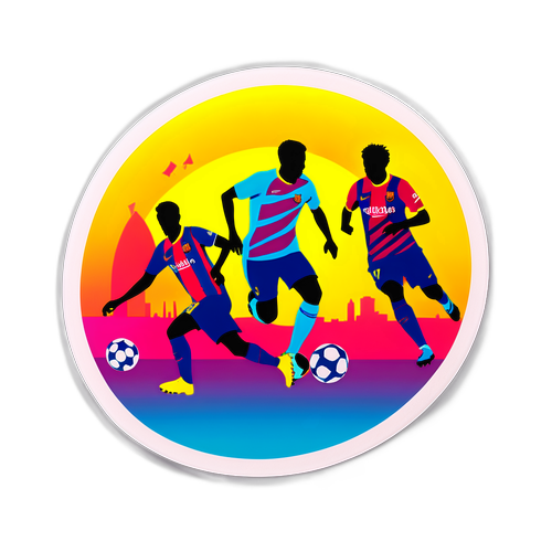 Soccer Sticker z Sylwetką Zawodników FC Barcelony