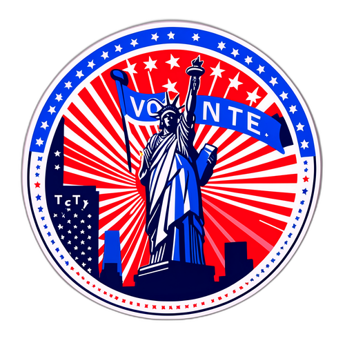 Nostalgischer Aufkleber zur Feier der Wahlrechte in NYC