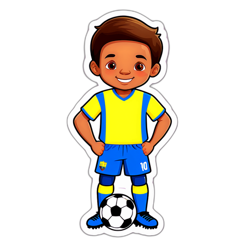 Charmantes Design eines kleinen Fußballspielers aus Andorra
