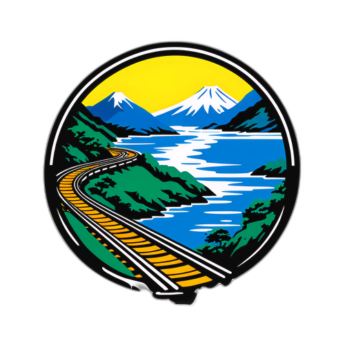 埼京線の風景を描いたステッカー