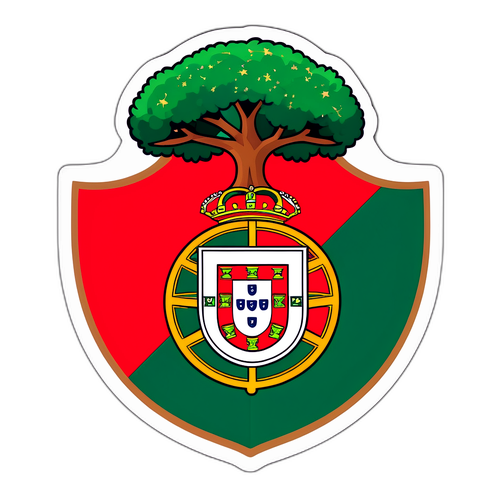 Steagul Portugaliei cu elemente de fotbal