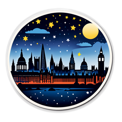 London Skyline at Dusk Sticker