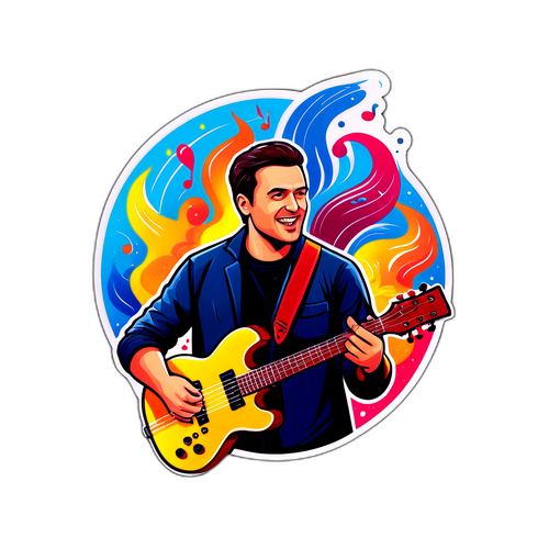 Sticker mit Mladen Zizovic und musikalischer Energie
