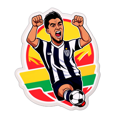 Energetic Soccer Match Sticker