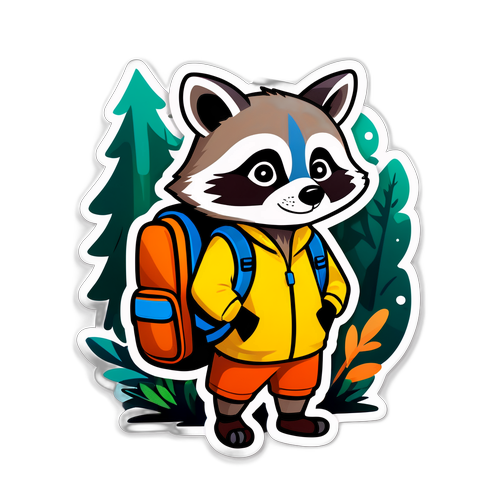 Rävar med ryggsäck i skogen