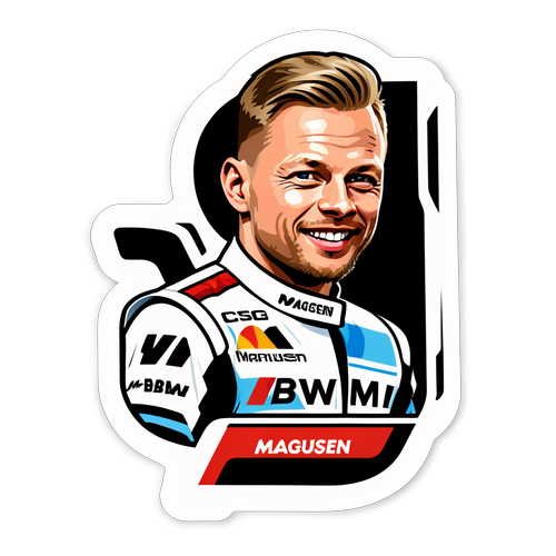 Racer inspireret klistermærke med Kevin Magnussen