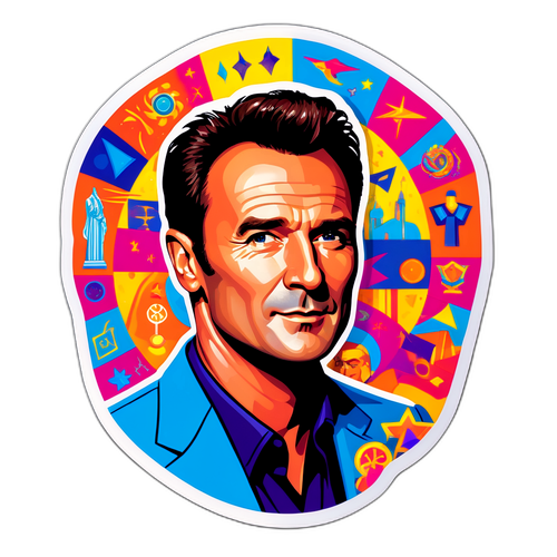 Sticker cu un portret stilizat al lui Julian McMahon