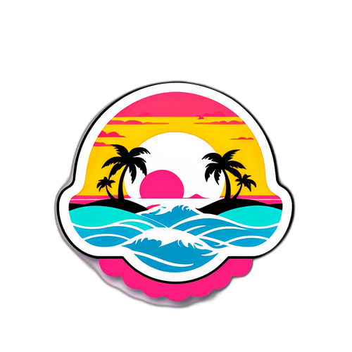 Design di un adesivo che rappresenta lo spirito di Miami