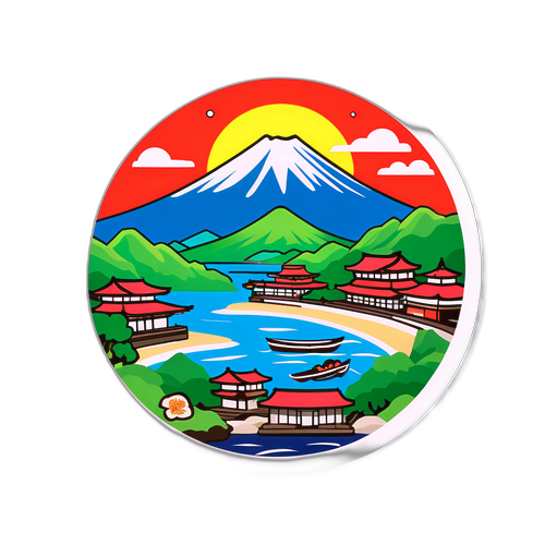 兵庫県の風景を描いたステッカー