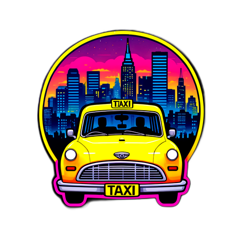 Retro na Sticker ng Klasikong Taxi