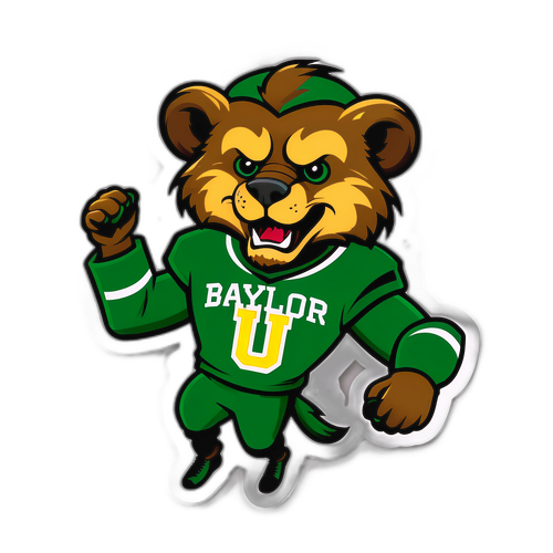 Baylor University Mascot Football Sticker