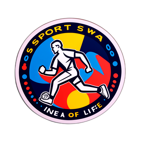 Наклейка з абстрактним мистецтвом, що символізує емоції спорту