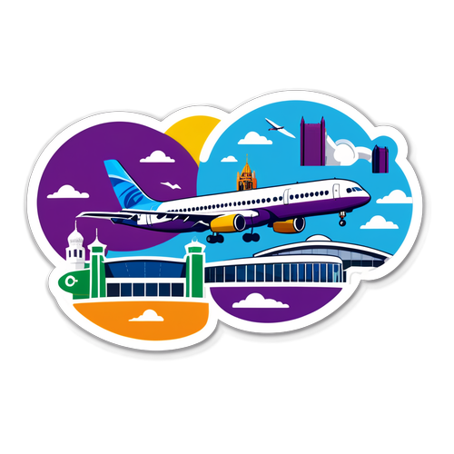 Soaring from Birmingham: A Travel Adventure Sticker