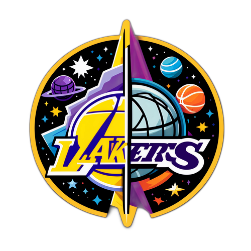 Adesivo Nets vs Lakers: Batalha Intergaláctica