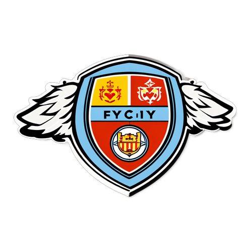 Badge Original représentant Manchester City et Feyenoord s'affrontant sur le terrain