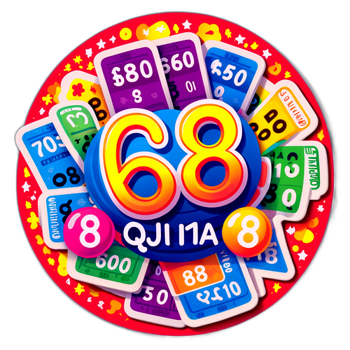 Bilhete de Loteria Decorado com Símbolos da Sorte