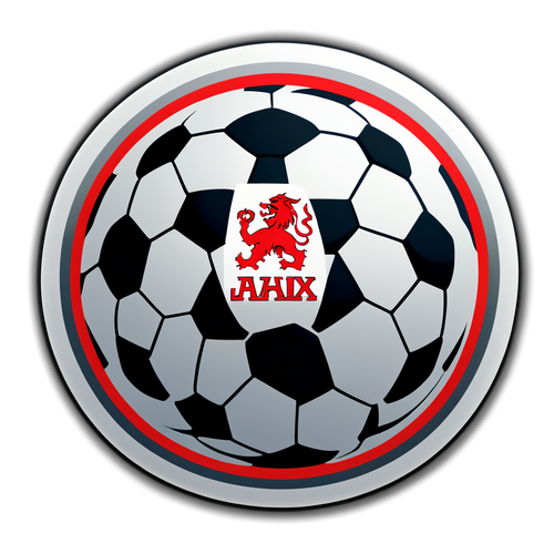 Sticker met een voetbal en de teams Ajax en Heracles