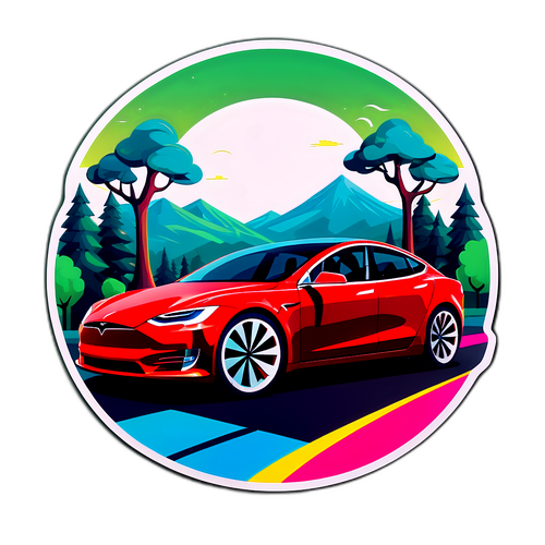 Modern och färgglad design av Tesla-bilar