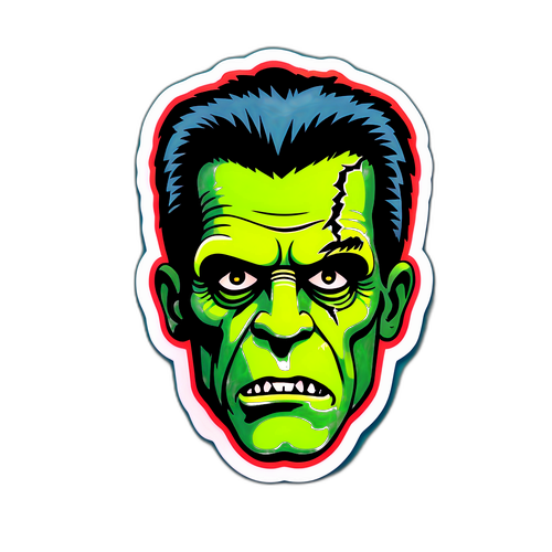 Stiker Seram Bergaya Vintage: Monster Frankenstein