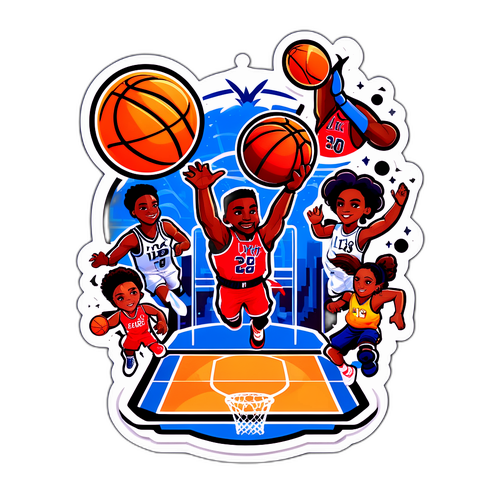 Dinamikong Disenyo ng Sticker ng Basketball Court