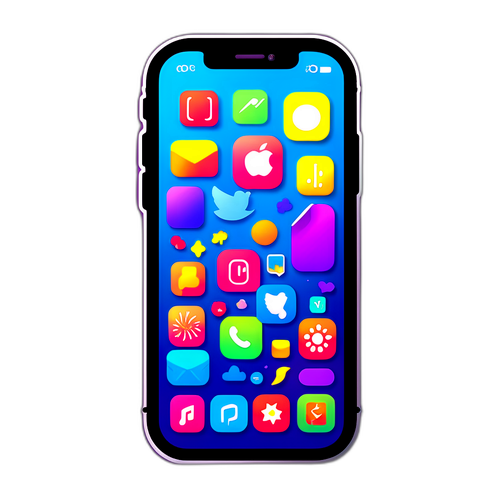 iPhone 17 Stylisé avec des Icônes Colorées