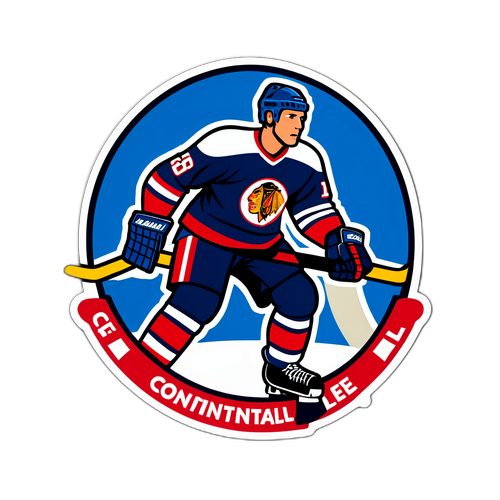 Наклейка с Континентальной хоккейной лигой в ретро-стиле