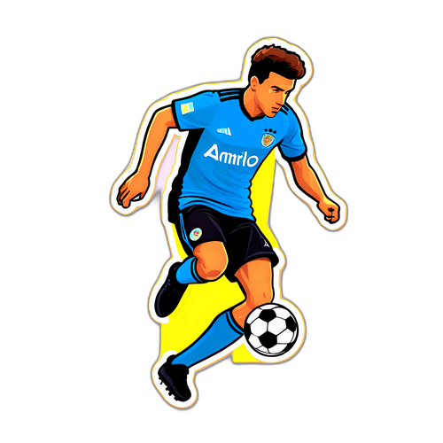 Αυτοκόλλητο με όνομα "Αμαρίλντο Μπακάι" και ποδοσφαιριστή σε δράση