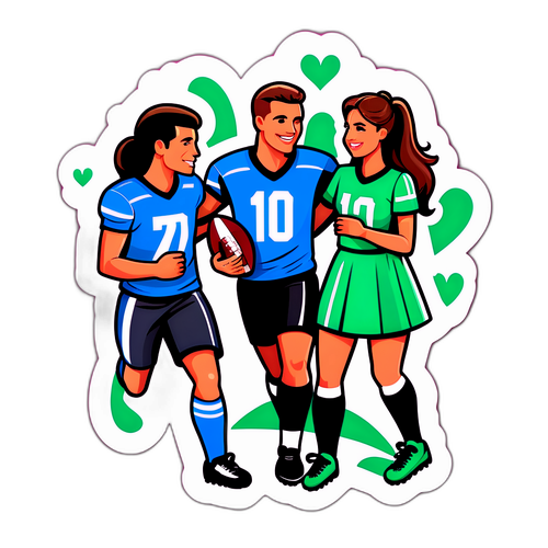 สติกเกอร์คู่รักในสนามฟุตบอล