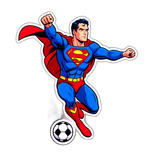 Kijiazi cha kucheka cha Superman akiwa na jezi ya mpira